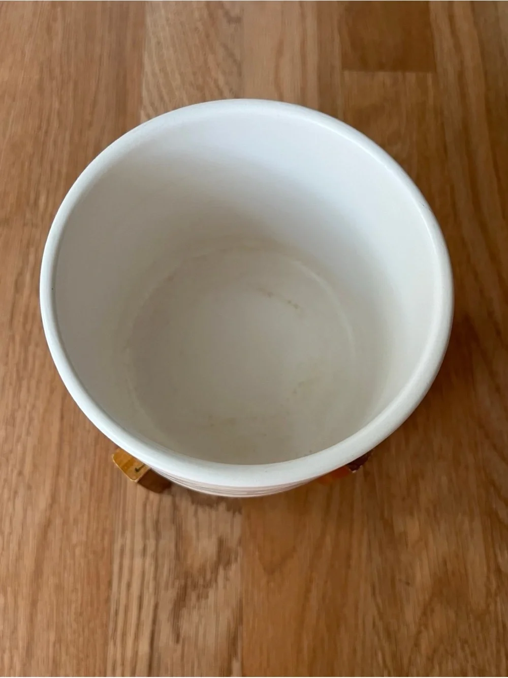 Planter Ceramic Pot with Wood Stand